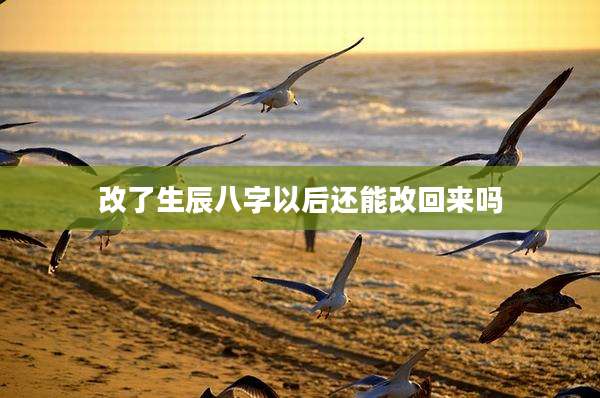 改了生辰八字以后还能改回来吗