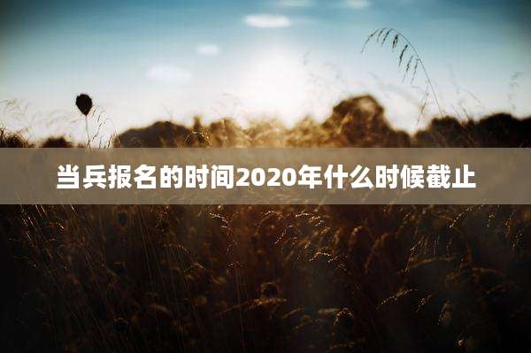 当兵报名的时间2020年什么时候截止