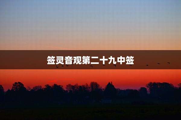签灵音观第二十九中签