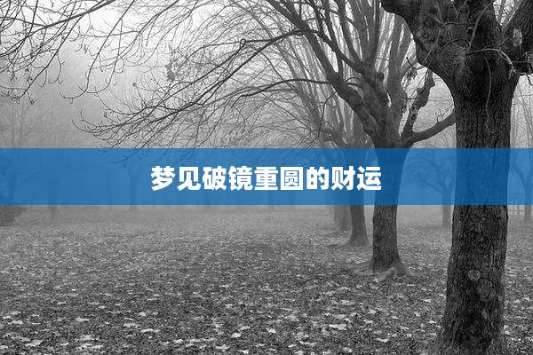 梦见破镜重圆的财运