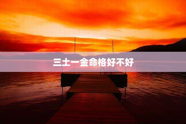 三土一金命格好不好