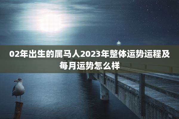 02年出生的属马人2023年整体运势运程及每月运势怎么样