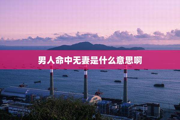 男人命中无妻是什么意思啊