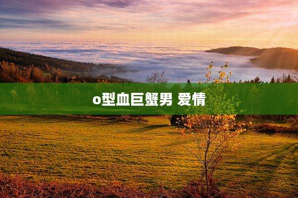 o型血巨蟹男 爱情