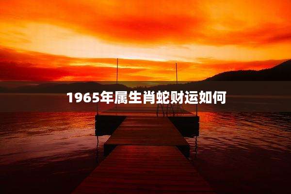 1965年属生肖蛇财运如何