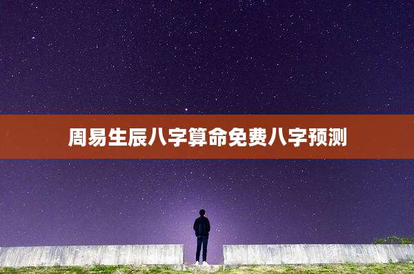 周易生辰八字算命免费八字预测