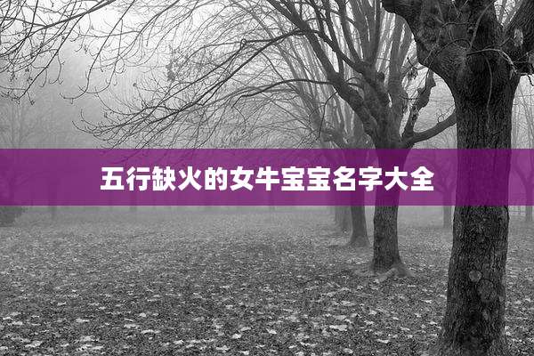 五行缺火的女牛宝宝名字大全