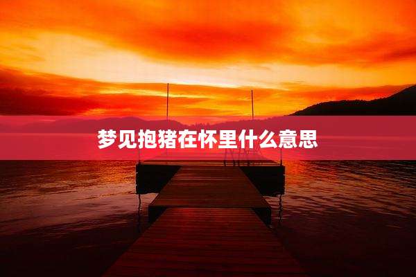 梦见抱猪在怀里什么意思