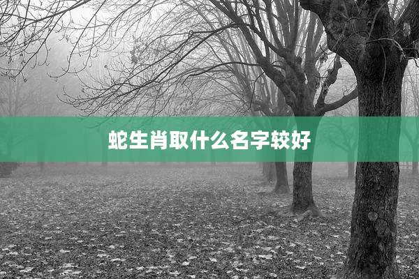 蛇生肖取什么名字较好