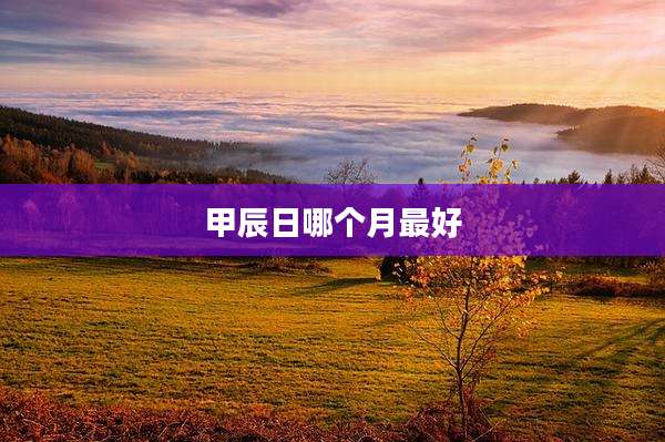 甲辰日哪个月最好