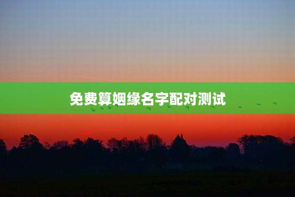 免费算姻缘名字配对测试