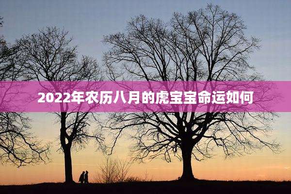 2022年农历八月的虎宝宝命运如何