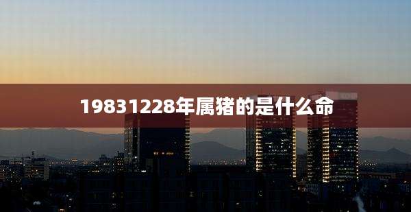 19831228年属猪的是什么命