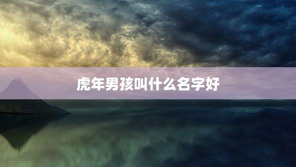 虎年男孩叫什么名字好