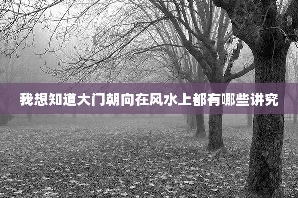 我想知道大门朝向在风水上都有哪些讲究