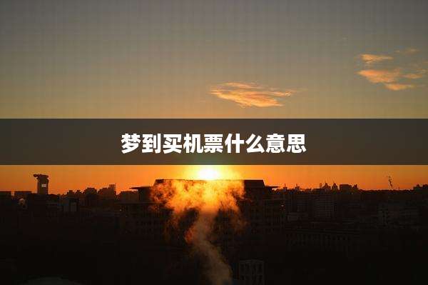 梦到买机票什么意思