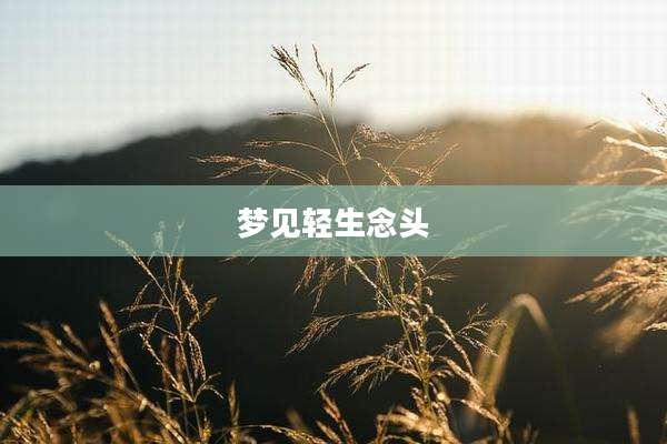 梦见轻生念头