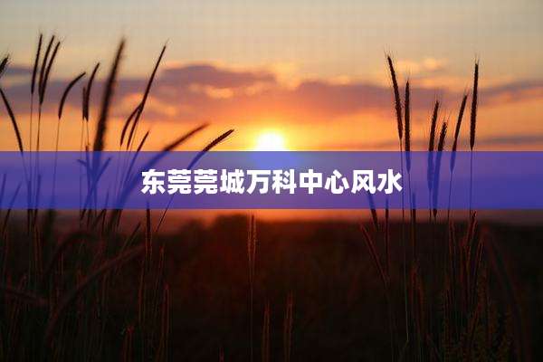 东莞莞城万科中心风水