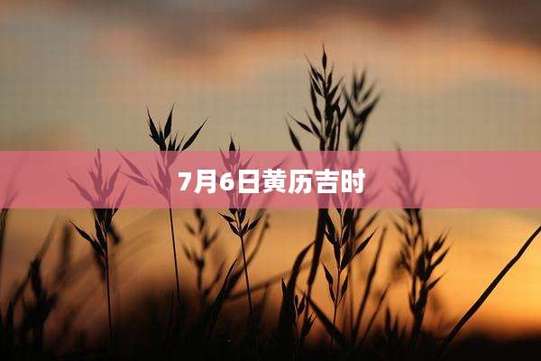 7月6日黄历吉时