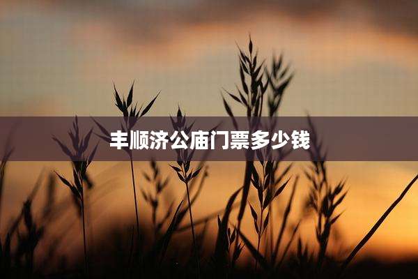 丰顺济公庙门票多少钱