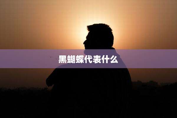 黑蝴蝶代表什么