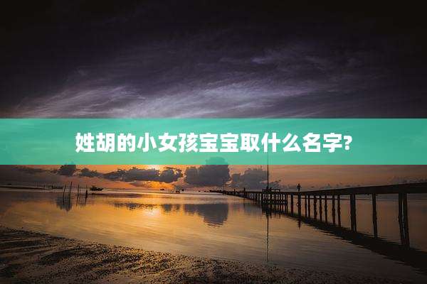 姓胡的小女孩宝宝取什么名字?