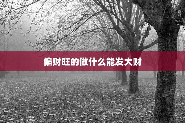 偏财旺的做什么能发大财