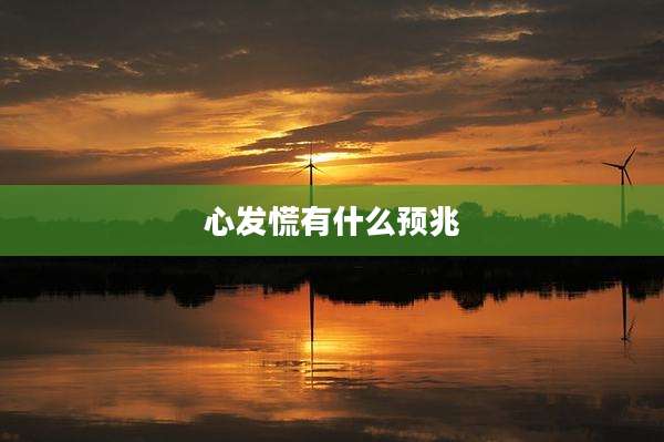 心发慌有什么预兆