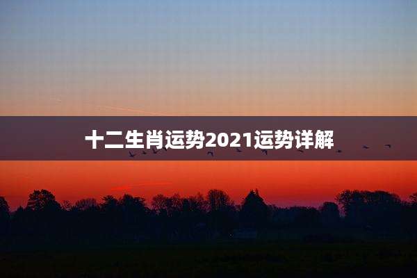 十二生肖运势2021运势详解
