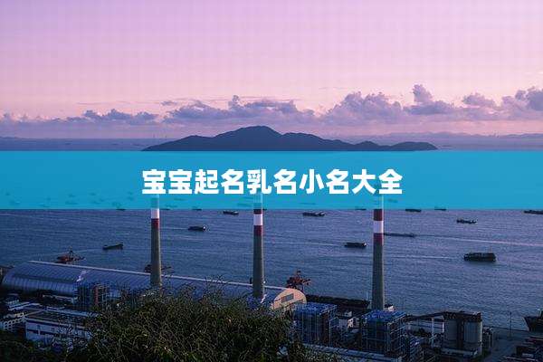 宝宝起名乳名小名大全