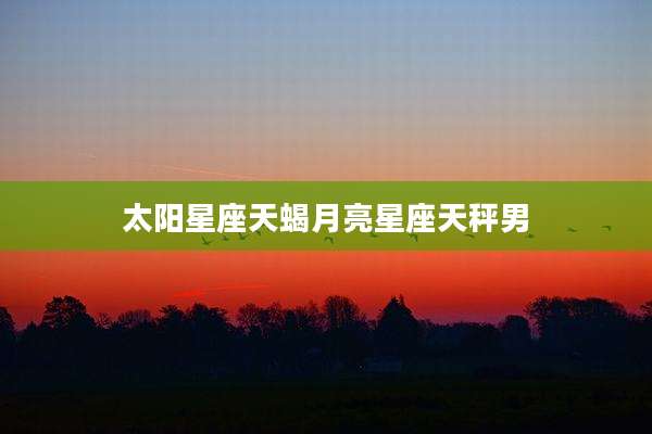 太阳星座天蝎月亮星座天秤男