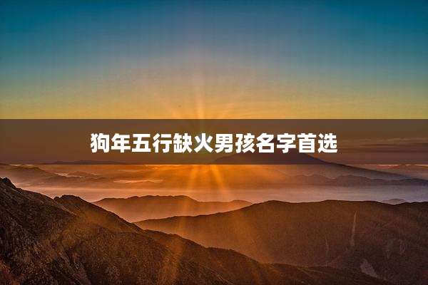 狗年五行缺火男孩名字首选
