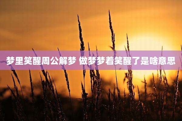 梦里笑醒周公解梦 做梦梦着笑醒了是啥意思