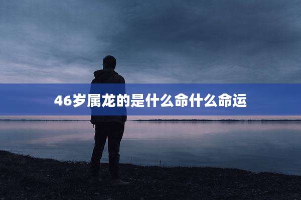 46岁属龙的是什么命什么命运