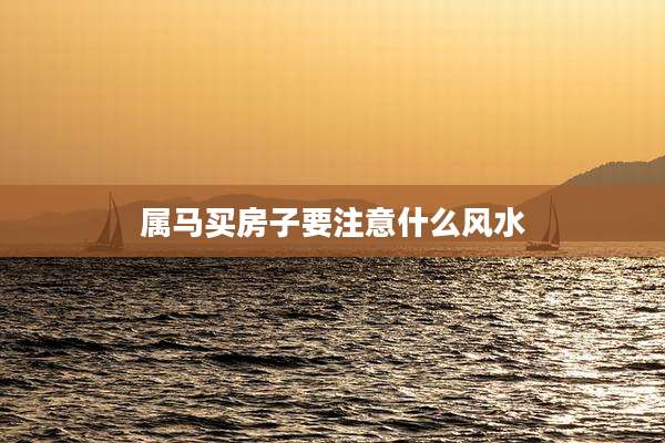 属马买房子要注意什么风水