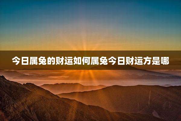 今日属兔的财运如何属兔今日财运方是哪
