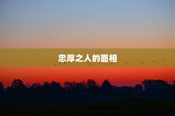 忠厚之人的面相