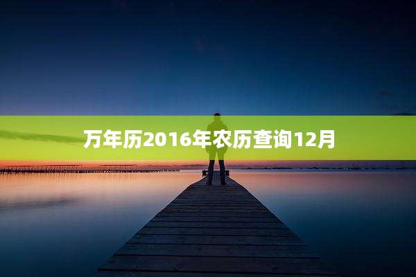 万年历2016年农历查询12月