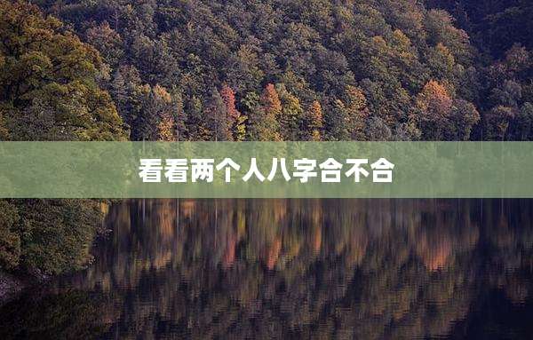 看看两个人八字合不合