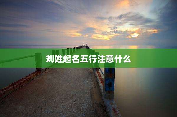 刘姓起名五行注意什么
