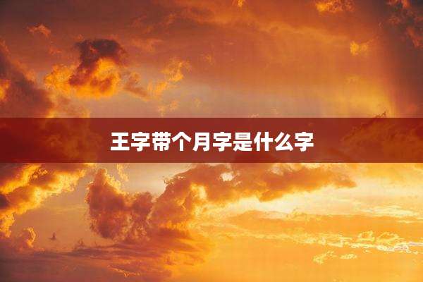 王字带个月字是什么字