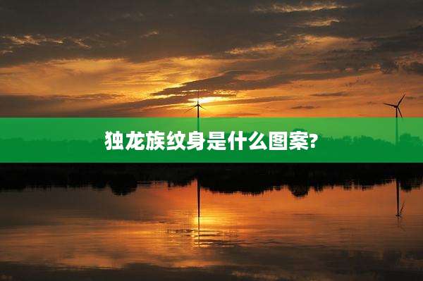 独龙族纹身是什么图案?