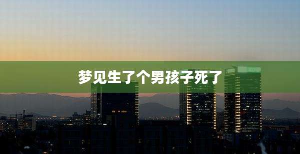 梦见生了个男孩子死了