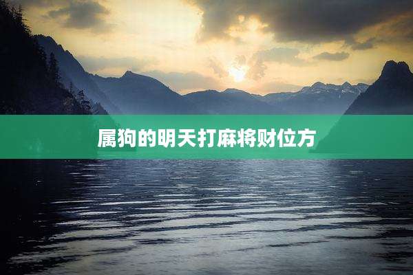 属狗的明天打麻将财位方