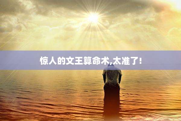 惊人的文王算命术,太准了!
