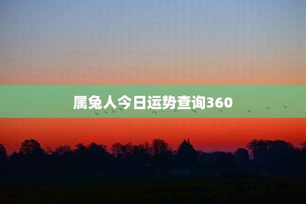 属兔人今日运势查询360