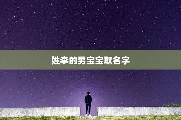 姓李的男宝宝取名字