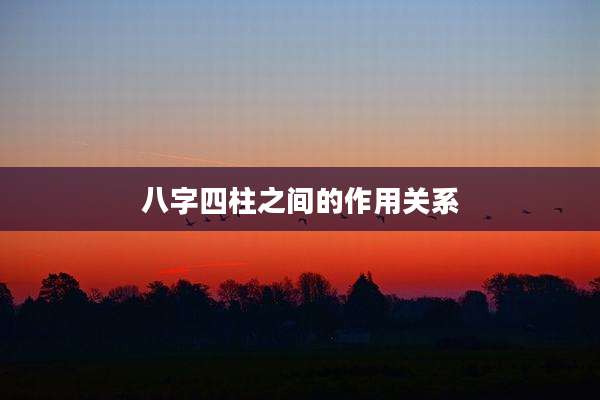 八字四柱之间的作用关系