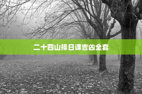 二十四山择日课吉凶全套