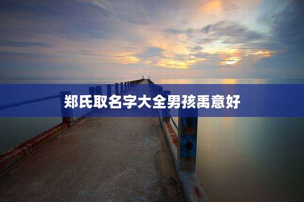 郑氏取名字大全男孩禹意好